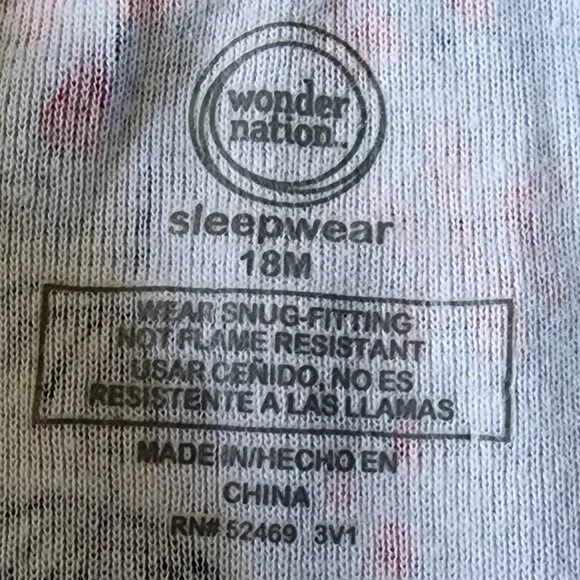 Wonder Nation Floral T-Shirt & Pant Pajama Set Size 18 Months NWOT - Picture 5 of 5